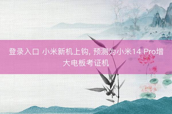 登录入口 小米新机上钩， 预测为小米14 Pro增大电板考证机
